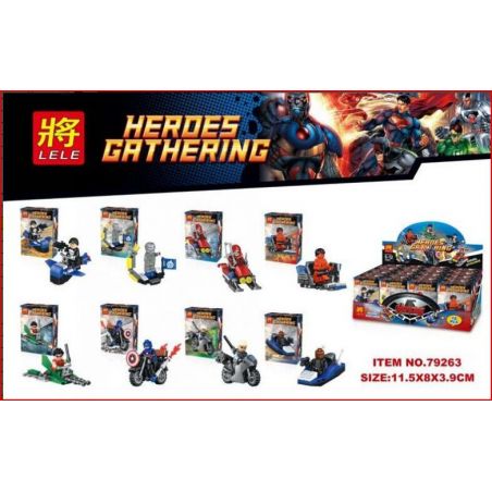 LELE 79263 non  MINI 8 GÓI bộ đồ chơi xếp lắp ráp ghép mô hình Super Heroes Siêu Nhân Anh Hùng