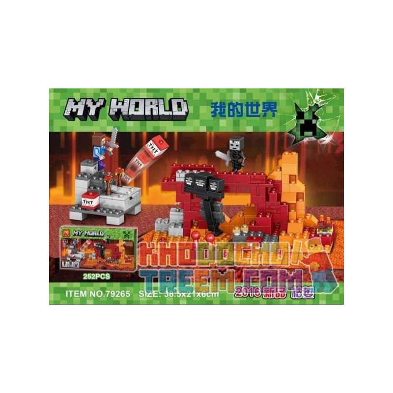 LELE 79265 non  KHÔ HÉO bộ đồ chơi xếp lắp ráp ghép mô hình Minecraft MY WORLD Game Xây Dựng 252 khối