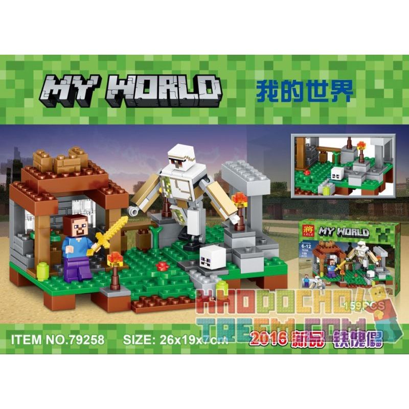 LELE 79258 non  BỮA ĂN SÁNG bộ đồ chơi xếp lắp ráp ghép mô hình Minecraft MY WORLD Game Xây Dựng 159 khối