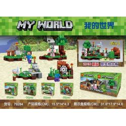 LELE 79284 non  CẢNH NHỎ TỨ bộ đồ chơi xếp lắp ráp ghép mô hình Minecraft MY WORLD Game Xây Dựng 216 khối