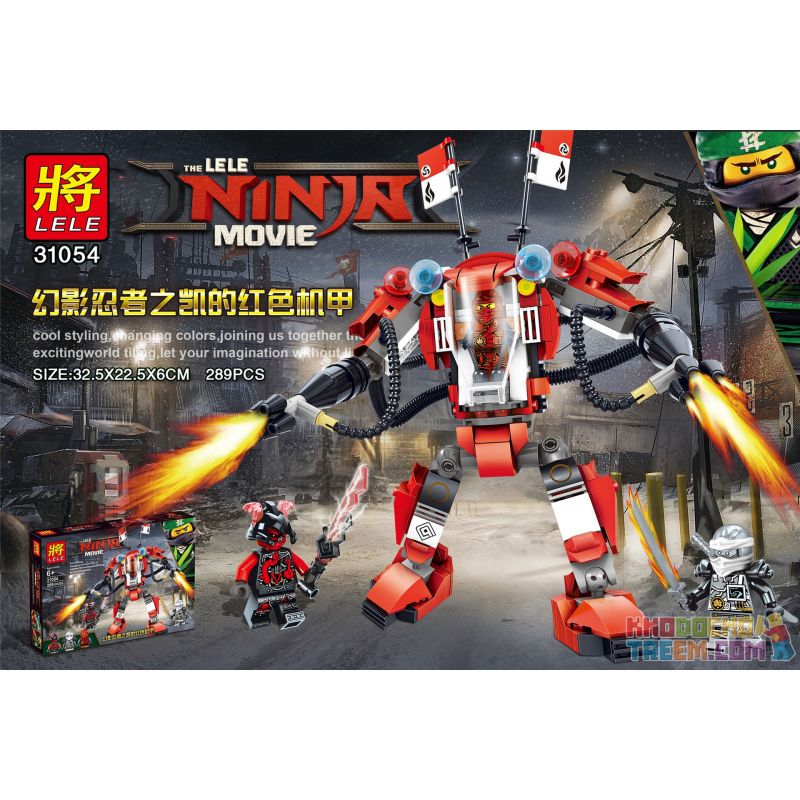 LELE 31054 non  CADE RED MECH OF NINJAGO bộ đồ chơi xếp lắp ráp ghép mô hình The  Ninjago Movie Ninja Lốc Xoáy 289 khối