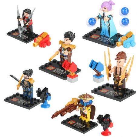 LEPIN 03041A 03041B 03041C 03041D 03041E 03041F non  KING OF GLORY MINIFIGURE SÁU TRONG MỘT bộ đồ chơi xếp lắp ráp ghép mô hình King Of Glory Hegemony Game Liên Quân 33 khối