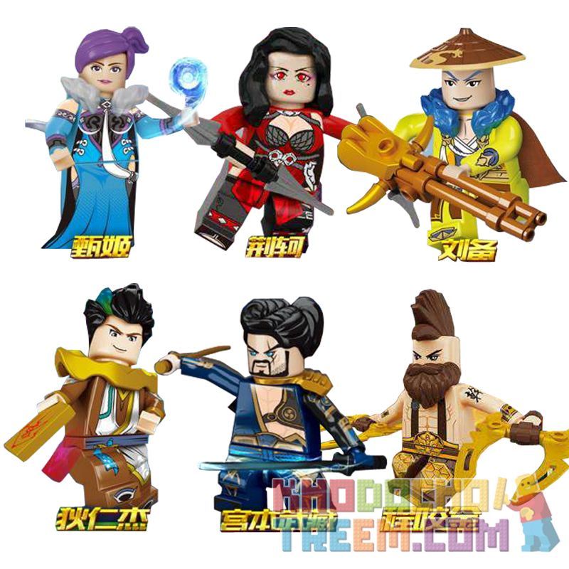 LEPIN 03041A 03041B 03041C 03041D 03041E 03041F non  KING OF GLORY MINIFIGURE SÁU TRONG MỘT bộ đồ chơi xếp lắp ráp ghép mô hình King Of Glory Hegemony Game Liên Quân 33 khối