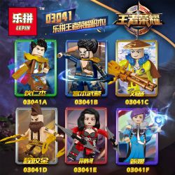 LEPIN 03041A 03041B 03041C 03041D 03041E 03041F non  KING OF GLORY MINIFIGURE SÁU TRONG MỘT bộ đồ chơi xếp lắp ráp ghép mô hình King Of Glory Hegemony Game Liên Quân 33 khối