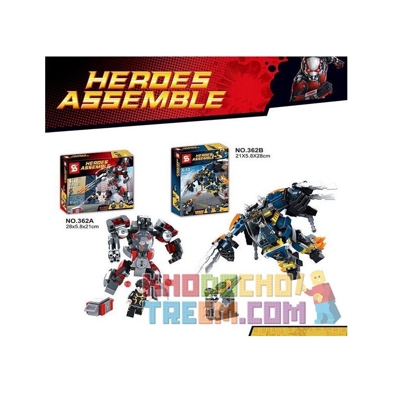 SHENG YUAN SY SY362A 362A SY362B 362B non  KIẾN ARTICA MÁY DIAGONI bộ đồ chơi xếp lắp ráp ghép mô hình Super Heroes Siêu Nhân Anh Hùng