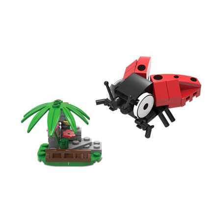 Kazi KY80021-1 80021-1 non  BỌ RÙA NHỎ HẠNH PHÚC bộ đồ chơi xếp lắp ráp ghép mô hình Insect Series Côn Trùng 64 khối