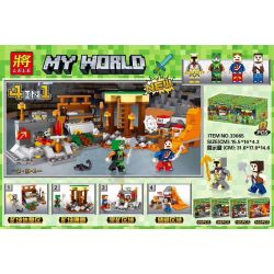 LELE 33065 non  CẢNH NHỎ BỐN TRONG MỘT CỦA MỎ bộ đồ chơi xếp lắp ráp ghép mô hình Minecraft MY WORLD 4IN1 Game Xây Dựng 402 khối