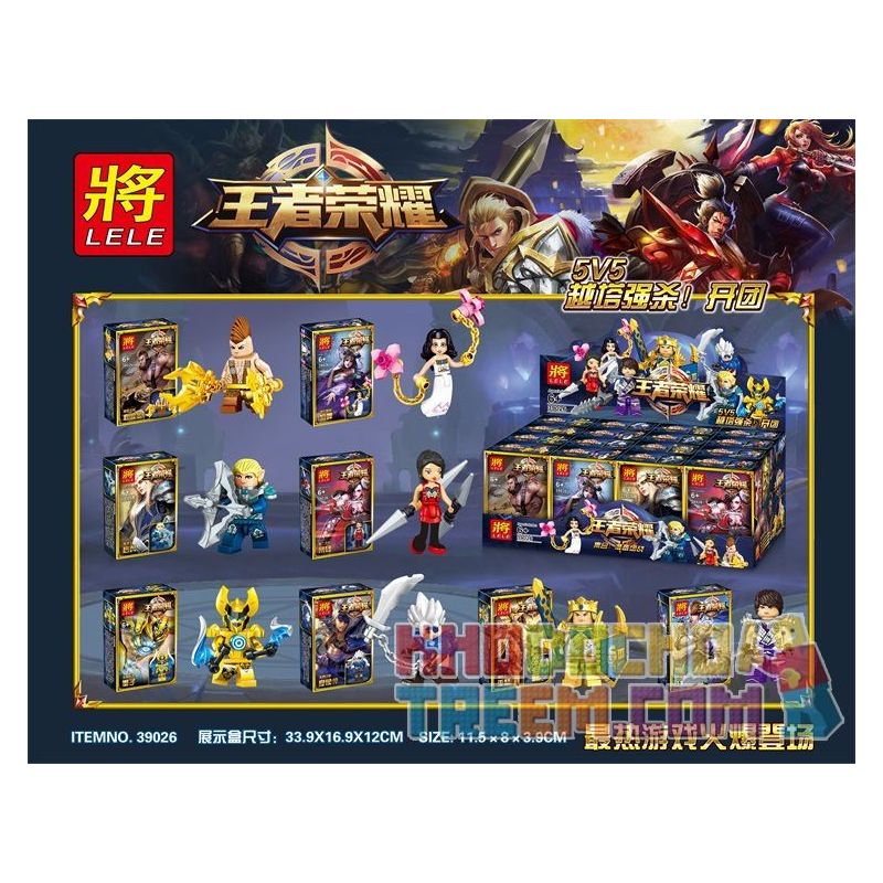LELE 39026 non  MINI 8 GÓI bộ đồ chơi xếp lắp ráp ghép mô hình King Of Glory Hegemony Game Liên Quân