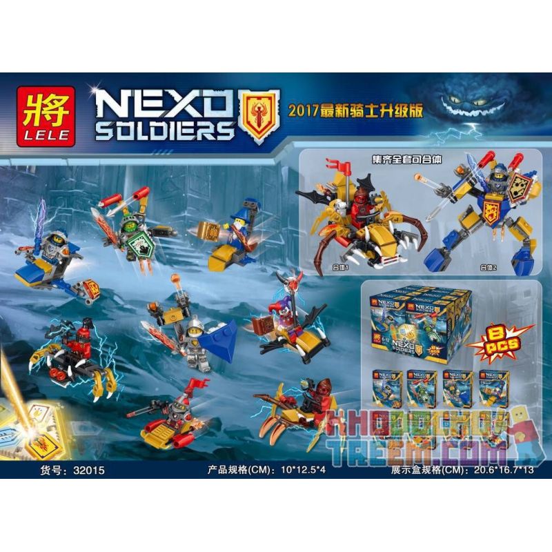 LELE 32015 non  MINIFIGURE 8 GÓI CÓ THỂ PHÙ HỢP bộ đồ chơi xếp lắp ráp ghép mô hình Nexo Knights Hiệp Sỹ Nexo