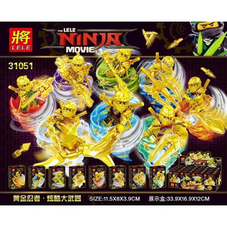 LELE 31051 non  GOLDEN NINJA MINIFIGURE 8 GÓI bộ đồ chơi xếp lắp ráp ghép mô hình The  Ninjago Movie Ninja Lốc Xoáy