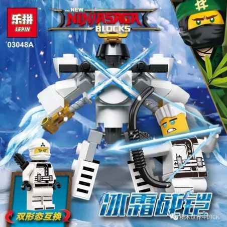 LEPIN 03048A non  BATTLEPLATE OF FROST bộ đồ chơi xếp lắp ráp ghép mô hình The  Ninjago Movie Ninja Lốc Xoáy 80 khối