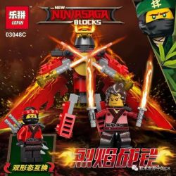 LEPIN 03048C non  BATTLEPLATE OF FLAME bộ đồ chơi xếp lắp ráp ghép mô hình The  Ninjago Movie Ninja Lốc Xoáy 77 khối