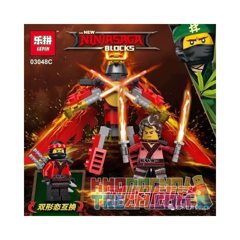 LEPIN 03048C non  BATTLEPLATE OF FLAME bộ đồ chơi xếp lắp ráp ghép mô hình The  Ninjago Movie Ninja Lốc Xoáy 77 khối