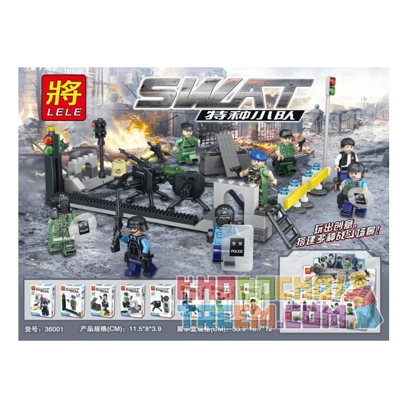 LELE 36001 non  SWAT ĐỘI ĐẶC BIỆT 12 CẢNH MINI bộ đồ chơi xếp lắp ráp ghép mô hình Swat Special Force Đặc Nhiệm
