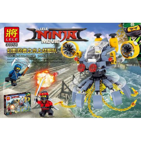 LELE 31056 non  ĐỘI THUYỀN NƯỚC NINJA bộ đồ chơi xếp lắp ráp ghép mô hình The  Ninjago Movie Ninja Lốc Xoáy 211 khối