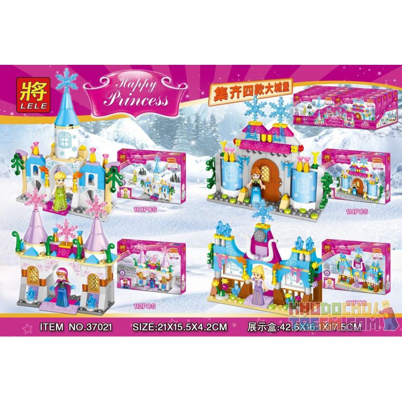 LELE 37021 non  CÔNG CHÚA NHỎ LÂU ĐÀI 4 KIỂU bộ đồ chơi xếp lắp ráp ghép mô hình  HAPPY PRINCESS Các Bạn Gái