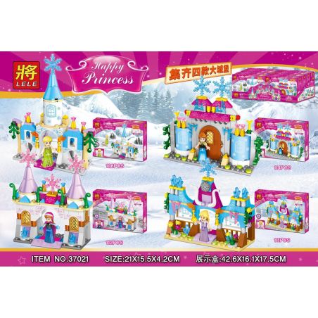 LELE 37021 non  CÔNG CHÚA NHỎ LÂU ĐÀI 4 KIỂU bộ đồ chơi xếp lắp ráp ghép mô hình  HAPPY PRINCESS Các Bạn Gái