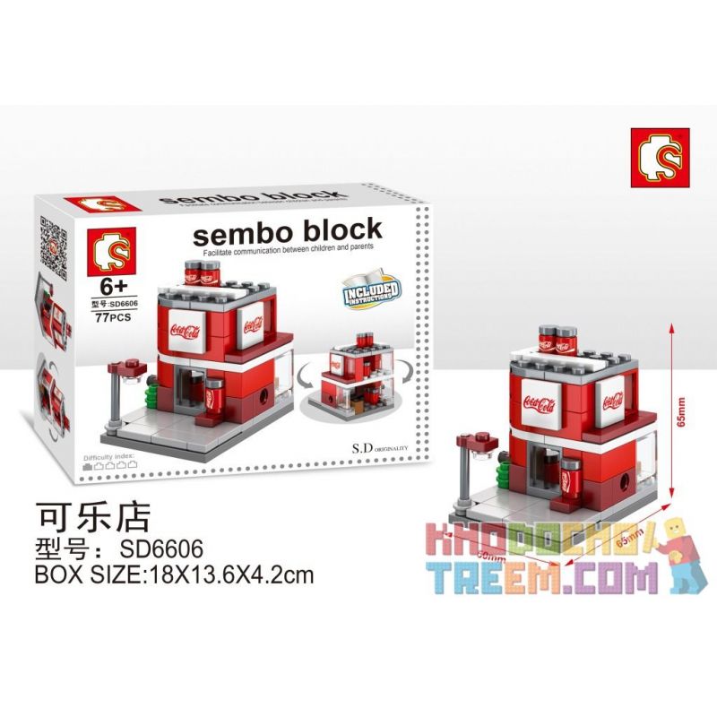 SEMBO WEKKI VIGGI SD6606 6606 non  CỬA HÀNG COKE bộ đồ chơi xếp lắp ráp ghép mô hình Mini Modular SEMBO BLOCK Đường Phố Thu Nhỏ 77 khối