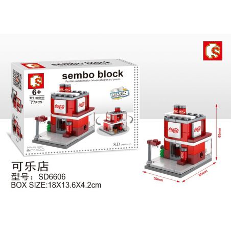 SEMBO WEKKI VIGGI SD6606 6606 non  CỬA HÀNG COKE bộ đồ chơi xếp lắp ráp ghép mô hình Mini Modular SEMBO BLOCK Đường Phố Thu Nhỏ 77 khối