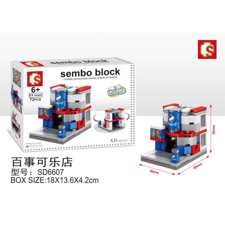 SEMBO WEKKI VIGGI SD6607 6607 non  CỬA HÀNG PEPSI bộ đồ chơi xếp lắp ráp ghép mô hình Mini Modular SEMBO BLOCK Đường Phố Thu Nhỏ 72 khối