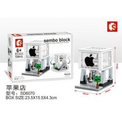 SEMBO 601524 SD6070 6070 non  CỬA HÀNG TÁO bộ đồ chơi xếp lắp ráp ghép mô hình Mini Modular HOLIDAY STREET PHONE SHOP Đường Phố Thu Nhỏ 124 khối