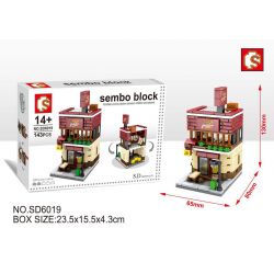 SEMBO 601512 SD6019 6019 non  CỬA HÀNG BÁNH PIZZA bộ đồ chơi xếp lắp ráp ghép mô hình Mini Modular HOLIDAY STREET PIZZA SHOP Đường Phố Thu Nhỏ 143 khối