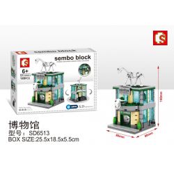 SEMBO WEKKI VIGGI SD6513 6513 non  VIỆN BẢO TÀNG bộ đồ chơi xếp lắp ráp ghép mô hình Mini Modular SEMBO BLOCK MUSEUM Đường Phố Thu Nhỏ 145 khối