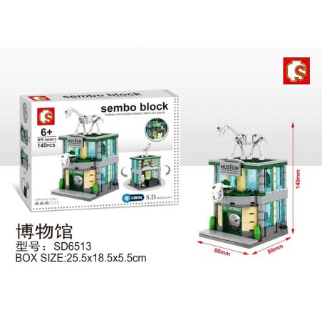 SEMBO WEKKI VIGGI SD6513 6513 non  VIỆN BẢO TÀNG bộ đồ chơi xếp lắp ráp ghép mô hình Mini Modular SEMBO BLOCK MUSEUM Đường Phố Thu Nhỏ 145 khối