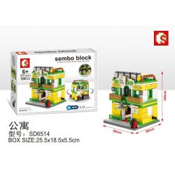 SEMBO WEKKI VIGGI SD6514 6514 non  CĂN HỘ CHUNG CƯ bộ đồ chơi xếp lắp ráp ghép mô hình Mini Modular SEMBO BLOCK APARTMENT Đường Phố Thu Nhỏ 199 khối