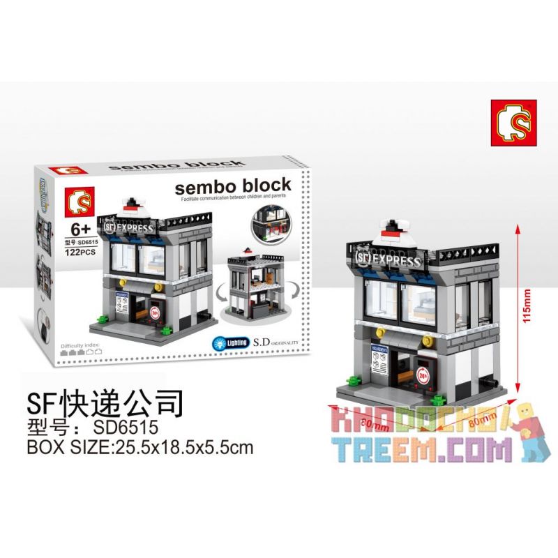 SEMBO WEKKI VIGGI SD6515 6515 non  CHẾ ĐỘ XEM PHỐ THU NHỎ SF EXPRESS bộ đồ chơi xếp lắp ráp ghép mô hình Mini Modular SEMBO BLOCK SF EXPRESS Đường Phố Thu Nhỏ 122 khối