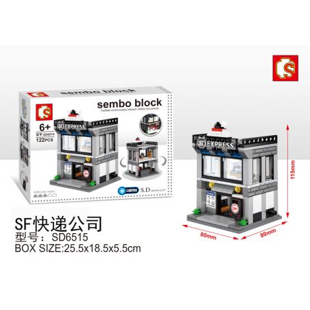 SEMBO WEKKI VIGGI SD6515 6515 non  CHẾ ĐỘ XEM PHỐ THU NHỎ SF EXPRESS bộ đồ chơi xếp lắp ráp ghép mô hình Mini Modular SEMBO BLOCK SF EXPRESS Đường Phố Thu Nhỏ 122 khối