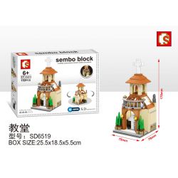 SEMBO WEKKI VIGGI SD6519 6519 non  NHÀ THỜ bộ đồ chơi xếp lắp ráp ghép mô hình Mini Modular SEMBO BLOCK Đường Phố Thu Nhỏ 152 khối