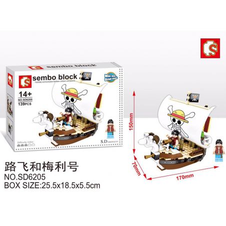 SEMBO SD6205 6205 SHENG YUAN SY SY961A 961A non  LUFFY VÀ MERLEY bộ đồ chơi xếp lắp ráp ghép mô hình One Piece SEMBO BLOCK Đảo Hải Tặc 139 khối