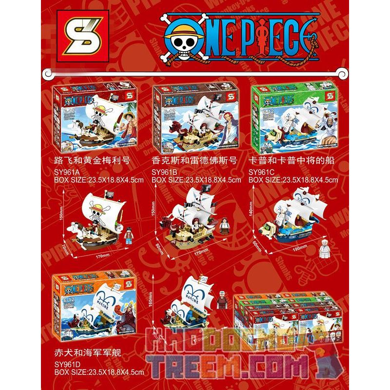 SEMBO SD6205 6205 SHENG YUAN SY SY961A 961A non  LUFFY VÀ MERLEY bộ đồ chơi xếp lắp ráp ghép mô hình One Piece SEMBO BLOCK Đảo Hải Tặc 139 khối