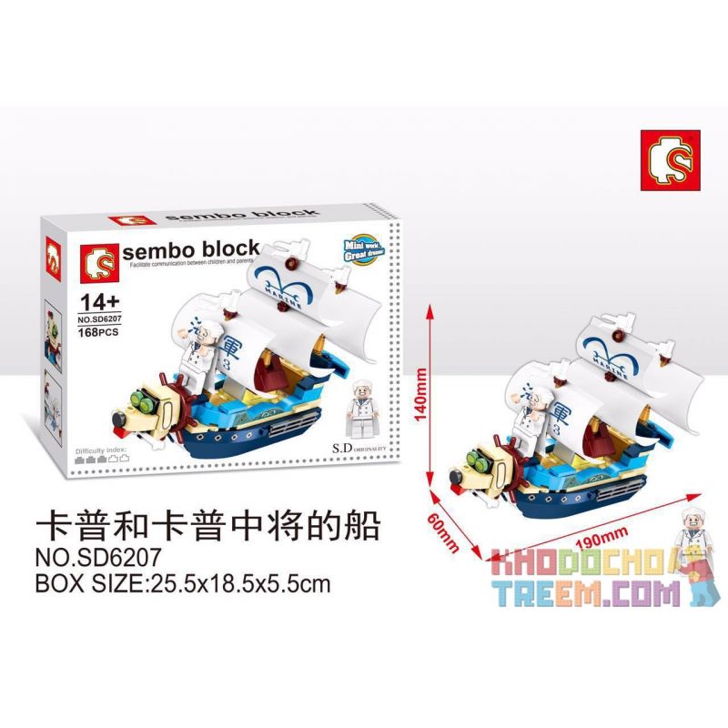 SEMBO SD6207 6207 SHENG YUAN SY SY961C 961C non  THUYỀN TRƯỞNG VÀ TÀU CỦA TRUNG TƯỚNG CAP bộ đồ chơi xếp lắp ráp ghép mô hình One Piece SEMBO BLOCK Đảo Hải Tặc 168 khối