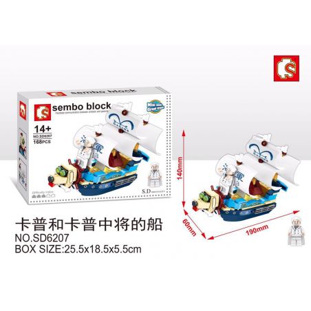 SEMBO SD6207 6207 SHENG YUAN SY SY961C 961C non  THUYỀN TRƯỞNG VÀ TÀU CỦA TRUNG TƯỚNG CAP bộ đồ chơi xếp lắp ráp ghép mô hình One Piece SEMBO BLOCK Đảo Hải Tặc 168 khối