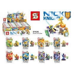 SHENG YUAN SY SY636 non  VŨ KHÍ LÁ CHẮN VÀ TRANG BỊ MINIFIGURE 8 LOẠI bộ đồ chơi xếp lắp ráp ghép mô hình Nexo Knights NICK KNIGHTS Hiệp Sỹ Nexo