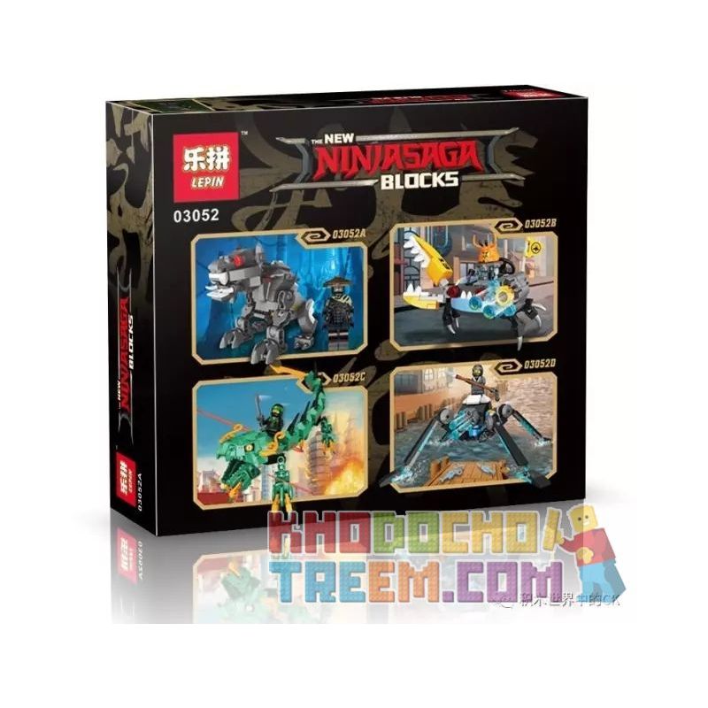 LEPIN 03052A 03052B 03052C 03052D non  NINJA MECHA 4 LOẠI bộ đồ chơi xếp lắp ráp ghép mô hình The  Ninjago Movie THE NEW NINJASAGA BLOCKS Ninja Lốc Xoáy 128 khối