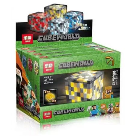 LEPIN 03046A 03046B 03046C 03046D non  ĐÈN CỦA THỢ MỎ PHÁT SÁNG bộ đồ chơi xếp lắp ráp ghép mô hình Minecraft CUBE WORLD Game Xây Dựng 245 khối