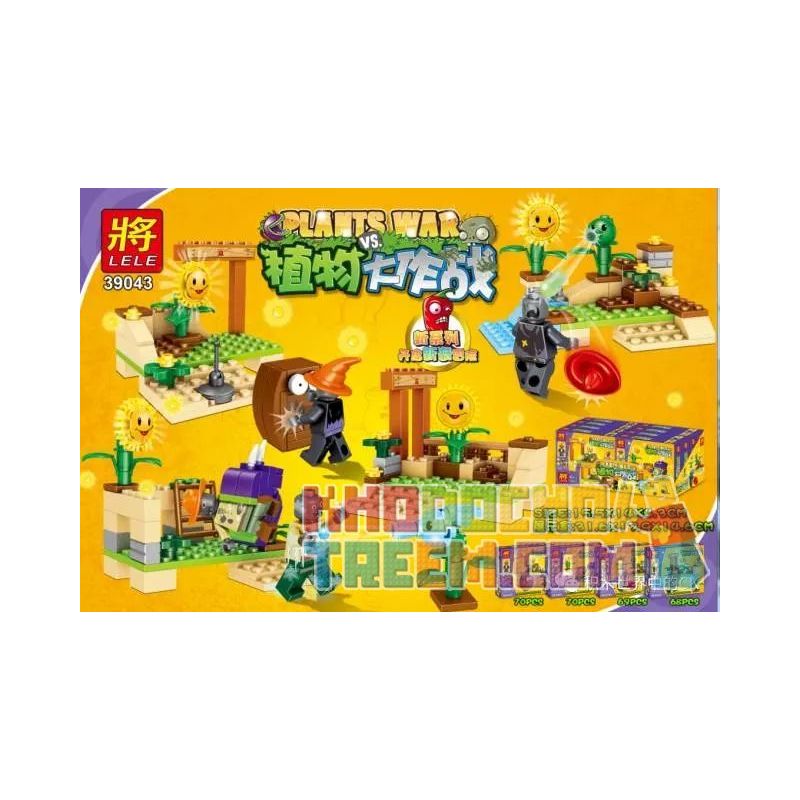 LELE 39043 non  PLANTS VS.ZOMBIES MINI SCENE 4 LOẠI bộ đồ chơi xếp lắp ráp ghép mô hình Plants Vs Zombies 植物大作战 PLANTS WAR Hoa Quả Nổi Giận 277 khối