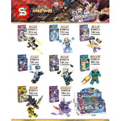 SHENG YUAN SY SY667 non  8 NHÂN VẬT NHỎ bộ đồ chơi xếp lắp ráp ghép mô hình King Of Glory Hegemony 荣耀争霸 Game Liên Quân 123 khối