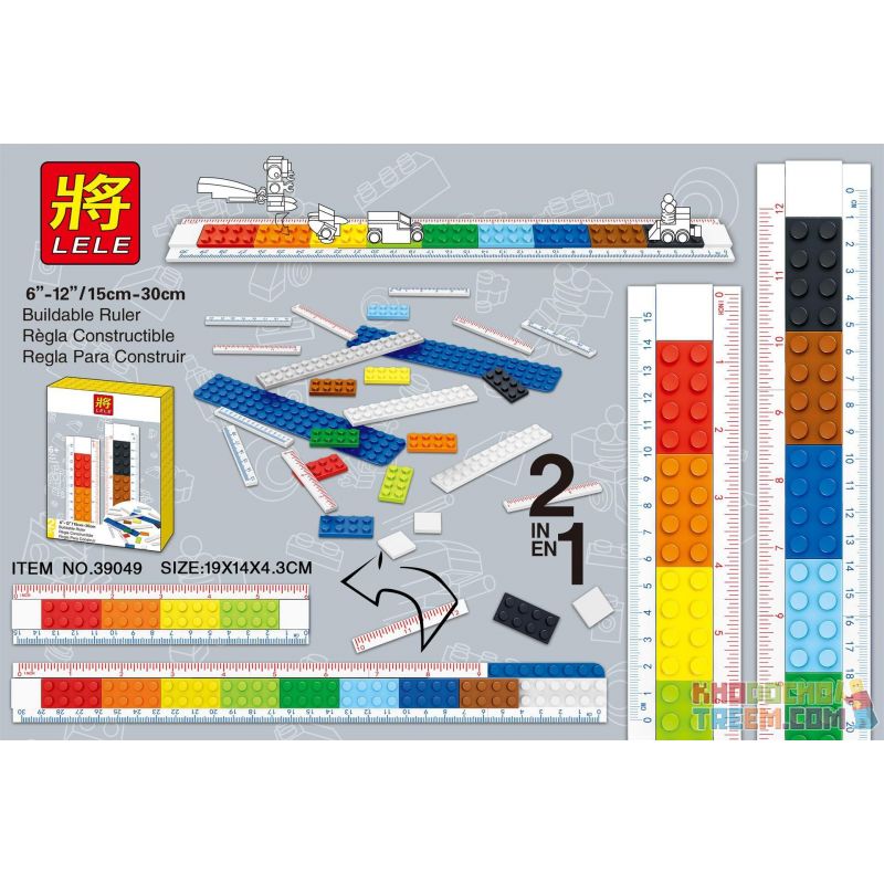 NOT  BUILDABLE RULER 5007195 LELE 39049 xếp lắp ráp ghép mô hình THƯỚC CÓ THỂ XÂY DỰNG Gear Đồ Lắp Ghép