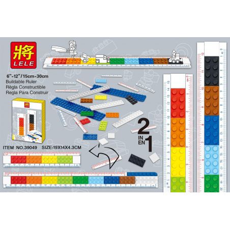 NOT  BUILDABLE RULER 5007195 LELE 39049 xếp lắp ráp ghép mô hình THƯỚC CÓ THỂ XÂY DỰNG Gear Đồ Lắp Ghép