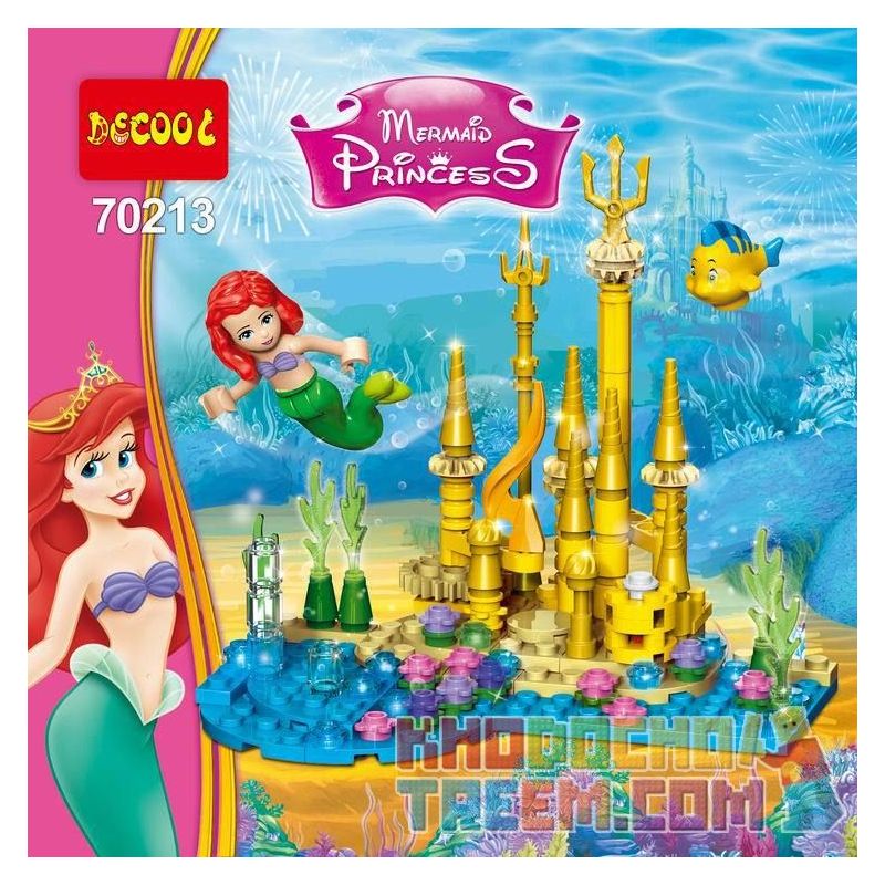 JISI 70213 non  MỸ NHÂN NGƯ bộ đồ chơi xếp lắp ráp ghép mô hình Disney Princess PRINCESS MERMAID Công Chúa 151 khối