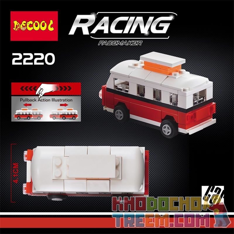 Decool 22015 2220 22059 Jisi 22015 2220 22059 non  VOLKSWAGEN T1. bộ đồ chơi xếp lắp ráp ghép mô hình Mini Racing Pacemaker Đua Xe Mini 73 khối