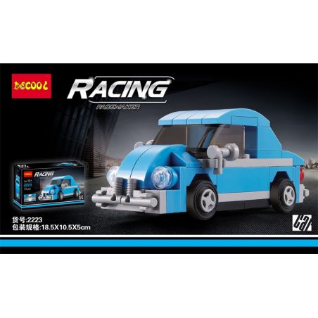 Decool 22018 2223 22062 Jisi 22018 2223 22062 non  BỌ CÁNH CỨNG CỦA VOLKSWAGEN. bộ đồ chơi xếp lắp ráp ghép mô hình Mini Racing Pacemaker Đua Xe Mini 74 khối