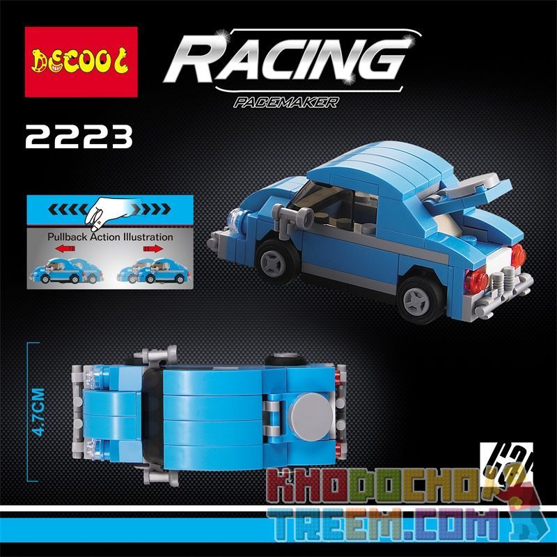 Decool 22018 2223 22062 Jisi 22018 2223 22062 non  BỌ CÁNH CỨNG CỦA VOLKSWAGEN. bộ đồ chơi xếp lắp ráp ghép mô hình Mini Racing Pacemaker Đua Xe Mini 74 khối