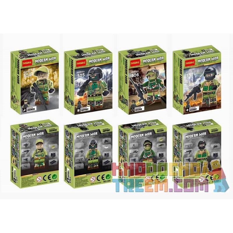 JISI 304 305 306 307 non  LỰC LƯỢNG ĐẶC BIỆT NGA MINIFIGURE 4 bộ đồ chơi xếp lắp ráp ghép mô hình Military Army Quân Sự Bộ Đội