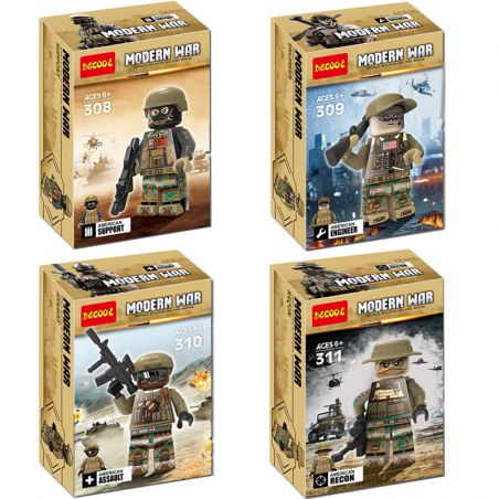 JISI 308 309 310 311 non  LỰC LƯỢNG ĐẶC BIỆT HOA KỲ MINIFIGURE 4 bộ đồ chơi xếp lắp ráp ghép mô hình Military Army Quân Sự Bộ Đội