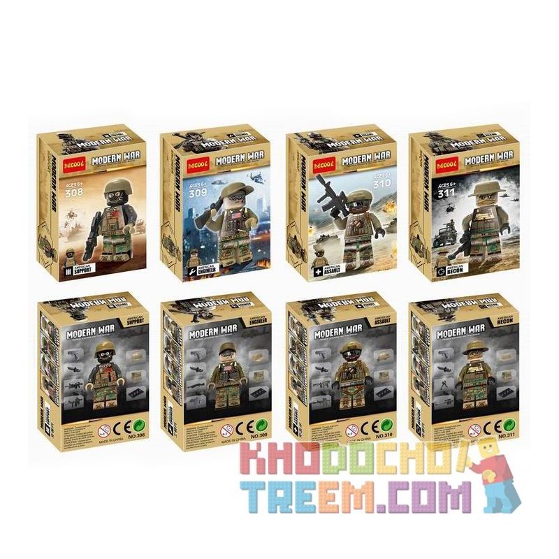 JISI 308 309 310 311 non  LỰC LƯỢNG ĐẶC BIỆT HOA KỲ MINIFIGURE 4 bộ đồ chơi xếp lắp ráp ghép mô hình Military Army Quân Sự Bộ Đội